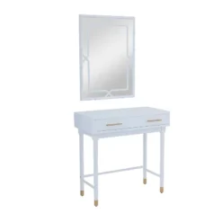 Set Of 2 Traditional Wood Console Tables With Mirror White - Olivia & May -Lush Living Store GUEST d8ec26e9 7a22 40de 8b59 f1956f8e6c34