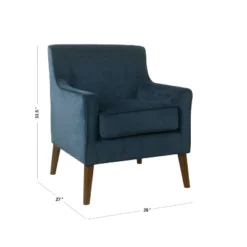 Davis Mid-Century Accent Chair Navy Velvet - HomePop -Lush Living Store GUEST d8f629df ba82 40a9 9483 aeb72cef685b