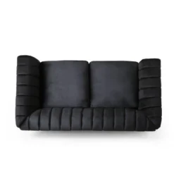 Glenmont Modern Glam Channel Stitch Velvet Loveseat With Nailhead Trim - Christopher Knight Home -Lush Living Store GUEST d9cdd3ad 5c59 451a 974c f5cbfb3349e1