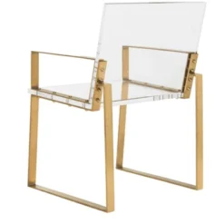 Langston Acrylic Arm Chair - Brass/Clear - Safavieh -Lush Living Store GUEST d9df9e42 a6ae 4d37 96b6 d9ee128c1638