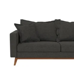 Maryan Pillowback Wood Stretcher Sofa Gray Linen - Room & Joy -Lush Living Store GUEST da265011 62e5 4fb0 855f b56065792a88