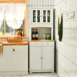 Costway Buffet Hutch Kitchen Storage Cabinet W/ Microwave Stand Storage Shelves -Lush Living Store GUEST da90655f 6f11 4c90 9fef 634cd3474bf2