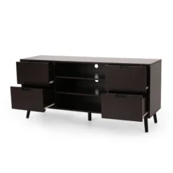 Doerun Mid-Century Modern Storage TV Stand For TVs Up To 48" Dark Gray/Black - Christopher Knight Home -Lush Living Store GUEST dae9ff5a 13b9 4624 b9b3 65322e1448b4
