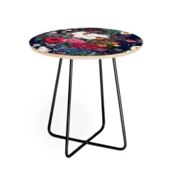 Burcu Korkmazyurek Midnight Garden VI Side Round Table - Deny Designs -Lush Living Store GUEST daf144af 1ec9 41e9 9d03 42ee189f14db