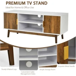 Costway TV Stand Entertainment Media Console W/2 Storage Cabinets & Open Shelves -Lush Living Store GUEST db2d0f8c 3558 4e9d b39e b07f2a7750c2