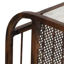 Zeyer Boho Glam Handcrafted Marble Top C-Shaped Side Table With Magazine Rack Natural White/Antique Brass - Christopher Knight Home -Lush Living Store GUEST db7a1eae a502 4a20 ab92 50d902c1a490