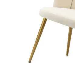 Set Of 2 Barbara Contemparary Velvet Vanity Stool For Makeup Room, Moden Accent Side Chairs For Living Room With Shell Back And Golden Metal Legs| ARTFUL LIVING DESIGN -Lush Living Store GUEST db95c667 0c44 4e2c b5b9 e44665f9e988