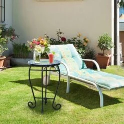 Costway Mosaic Side Table Accent Table Round Balcony Bistro End Table OrangeBlueNavy -Lush Living Store GUEST dbf314be 86ec 4e2a b3db 96011b7bf93e