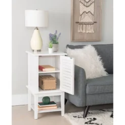 Damien Shutter Door Table White - Powell Company -Lush Living Store GUEST dbfa0f99 7e29 46a4 b7ef d3ec7f55cc57