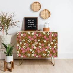 Schatzi Brown Jirra Floral Olive Credenza - Deny Designs -Lush Living Store GUEST dc69124b 7730 450d 9305 cc67a3bf8c97