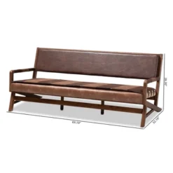 Rovelyn Faux Leather Finished Wood Sofa Brown - Baxton Studio -Lush Living Store GUEST dc6d2868 15f7 49dd 9654 bf03dbd6500d