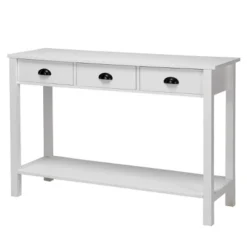 Costway 47" Console Table Hall Table Side Desk Accent Table Drawers Shelf Entryway White 19 Costway 47" Console Table Hall Table Side Desk Accent Table Drawers Shelf Entryway White -Lush Living Store GUEST dc914145 422c 4a3b a1da b5399ffb8d38