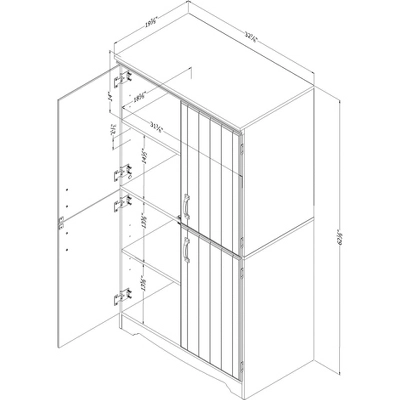 Farnel 4 Door Storage Cabinet Pure White - South Shore 3 Farnel 4 Door Storage Cabinet Pure White - South Shore