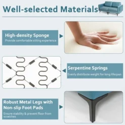 Costway Modern Loveseat Leathaire Fabric 2-Seat Sofa Couch W/ Side Storage Pocket -Lush Living Store GUEST dd06d223 2eca 4b1e 8281 76d00cf016bd