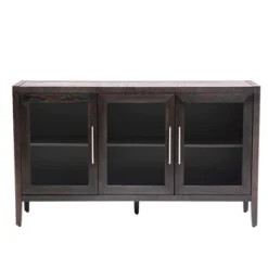 Modern Sideboard, Buffet Storage Cabinet With Tempered Glass Doors And Adjustable Shelves-ModernLuxe -Lush Living Store GUEST dd1f0957 de63 46e4 ba15 f56ab3f3f398