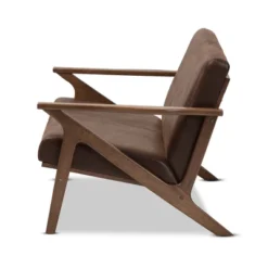 Bianca Mid-Modern Walnut Wood Distressed Faux Leather 2 Seater Loveseat Dark Brown - Baxton Studio -Lush Living Store GUEST dd43e294 a75c 42fc 8d0c 17b568208224