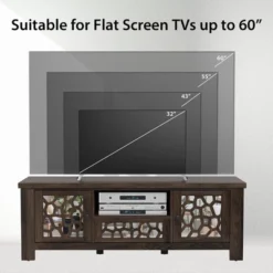 Tangkula 55" Retro TV Stand Media Entertainment Center W/ Mirror Doors & Drawer Brown -Lush Living Store GUEST dd7efc03 8bf8 4b80 93ff 2fd6019f348c