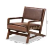 Rovelyn Faux Leather Walnut Finished Wood Lounge Chair Brown - Baxton Studio -Lush Living Store GUEST de5d05c2 b25d 43f7 b531 fd1322b7446f