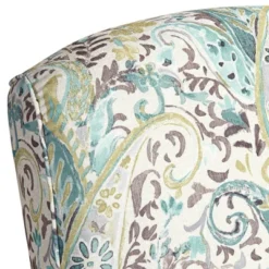 Elm Lane Ethel Skye Blue Paisley Patterned Recliner Chair Modern Armchair Comfortable Push Manual Reclining Footrest For Bedroom Living Room Reading -Lush Living Store GUEST de8da0e7 6878 42eb 8795 0041f129adba