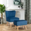Costway Leisure Chair And Ottoman Thick Padded Velvet Tufted Sofa Set W/ Wood Legs PinkBlue Green -Lush Living Store GUEST de95754a abc0 488a ba39 5ce9ddae22f4