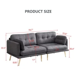 3-Seater Cotton And Linen Upholstered Sofa With Gold Metal Legs - ModernLuxe -Lush Living Store GUEST de9be0ae 34e9 4787 ad7f f927407ac079