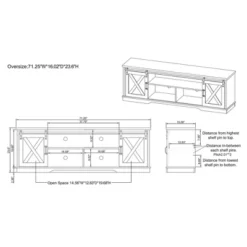 2pc Clander TV Stand And Bookcase Tower Set Vintage Gray Oak - HOMES: Inside + Out -Lush Living Store GUEST df14e20e 68a6 41fb 8362 aed08eb3179f