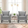 Costway Set Of 2 Upholstered Fabric Accent Chairs W/ Rubber Wood Legs Dark GrayLight Gray -Lush Living Store GUEST df43fbf8 d758 46b4 83ac cc788fa89121