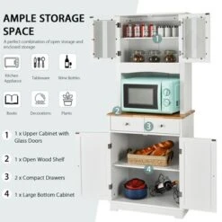 Costway Buffet Hutch Kitchen Storage Cabinet W/ Microwave Stand Storage Shelves -Lush Living Store GUEST df6feb67 e6ac 46fb a455 7b0412235ada