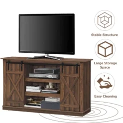 Costway Sliding Barn TV Stand Console Table For TV's Up To 60'' Entertainment Center -Lush Living Store GUEST df7fb9a3 d95d 41e1 8d58 5656b00fa5ff