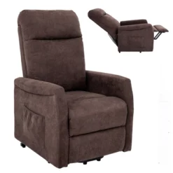 Costway Power Lift Recliner Chair For Elderly Living Room Chair W/ Remote Control GreyBrown -Lush Living Store GUEST dfaddf2a 4a5d 425e a6cd e519884a85e9