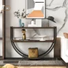Rustic Industrial Design Demilune Shape Console Table-ModernLuxe -Lush Living Store GUEST dfd567f7 ad54 43ee 8acf ba11622f46fd