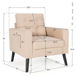 Costway Set Of 2 Accent Armchairs Upholstered Single Sofa Chairs W/ 2-Side Pockets 16 Costway Set Of 2 Accent Armchairs Upholstered Single Sofa Chairs W/ 2-Side Pockets -Lush Living Store GUEST e021ac88 987f 49b5 a9ce 9b65da0f0878