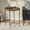 Tift Handcrafted Modern Industrial Mango Wood Folding Tray Top Side Table Natural/Black - Christopher Knight Home