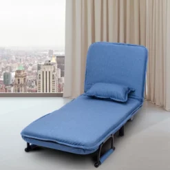 Costway Folding Sofa Bed Sleeper Convertible Armchair Leisure Chaise Lounge Couch Blue -Lush Living Store GUEST e060c49a b592 40db 838d 2f06e6d5cb2f