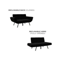 RealRooms Euro Upholstered Tufted Loveseat Futon With Storage Pockets -Lush Living Store GUEST e0660a0f fc47 4856 b13f 29005b2a0891