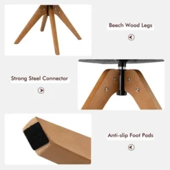 Costway Modern 360 Degree Swivel Accent Chair W/ Linen Fabric & High-density Sponge Yellow/Brown/White/Grey/Red -Lush Living Store GUEST e06a2368 f03d 4bf9 9541 439a7038e025