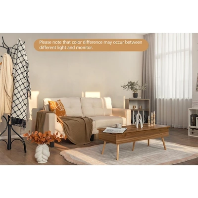 Costway Modern 79.5inch Fabric Loveseat Couch Living Room Sofa For Small Spaces Beige 10 Costway Modern 79.5inch Fabric Loveseat Couch Living Room Sofa For Small Spaces Beige - Image 8