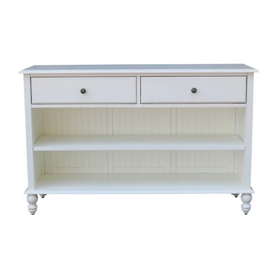 Cottage Collection Hand Rubbed Console Table With Storage Beach White - International Concepts 4 Cottage Collection Hand Rubbed Console Table With Storage Beach White - International Concepts - Image 2