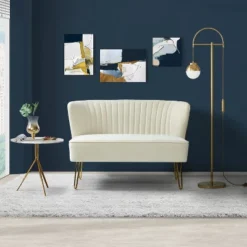 Ainhoa 45" Contemporary Solid And Manufactured Wooden Frame Loveseat | ARTFUL LIVING DESIGN -Lush Living Store GUEST e0e72e5f 93ca 4eef b9c9 f73c18e49153