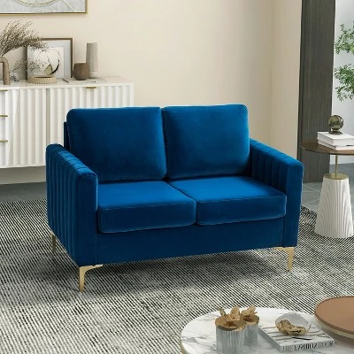 Cephisus 52.4" Contemporary Loveseat For Living Room And Bedroom Comfy Velvet 2-Seater Sofa With Metal Legs | KARAT HOME 3 Cephisus 52.4" Contemporary Loveseat For Living Room And Bedroom Comfy Velvet 2-Seater Sofa With Metal Legs | KARAT HOME