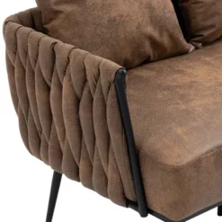 Modern Accent Metal Frame Tufted Sofa With Arms - ModernLuxe -Lush Living Store GUEST e1b4cb6d a1cb 4a53 83dc 607477dec437