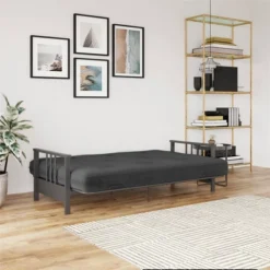 Full Anders Metal Arm Futon With 6" Microfiber Mattress - Room & Joy -Lush Living Store GUEST e1b8770c fbce 48bc 8f5e 0100fc2dc624