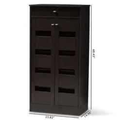 Acadia Modern And Contemporary Finished Shoe Cabinet Dark Brown - Baxton Studio -Lush Living Store GUEST e1c4da9b 569a 4986 a54e 807ae77457e4