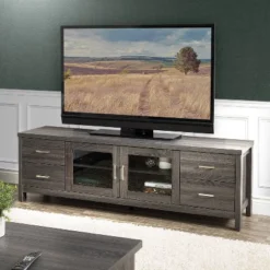 Hollywood Cabinet With Doors TV Stand For TVs Up To 80" Dark Gray - CorLiving -Lush Living Store GUEST e21bf049 a926 4280 b3dd 90724e8e6363