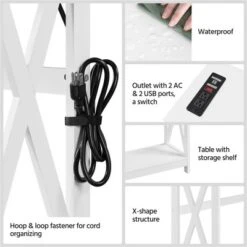 Yaheetech 2-Tier Sofa Table With Outlet For Hallway/Living Room/Corridor -Lush Living Store GUEST e268a0c8 94a9 4112 9077 3babf92f629f