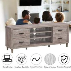 Costway TV Stand Entertainment Center Hold Up To 65'' TV With Storage Shelves & 4 Drawers -Lush Living Store GUEST e26bcf18 6ccf 4d40 8352 c98e6d3ff14e