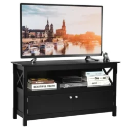 Costway Free Standing TV Cabinet Wooden Console TV Media Entertainment -Lush Living Store GUEST e277f3fd 0d25 4f2e bf80 75412ff8bc7b