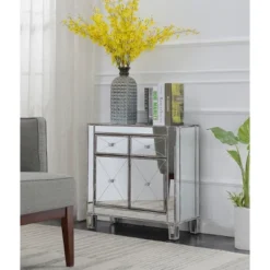 Gold Coast Vineyard 2 Drawer Mirrored Cabinet Weathered Gray - Breighton Home -Lush Living Store GUEST e318b972 e416 4000 aabc a016c13f533d