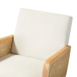 Adena Rocking Accent Chair With Rattan Arms | Karat Home-Beige -Lush Living Store GUEST e468e258 bcfd 45e3 9f3a d9be658ecd60