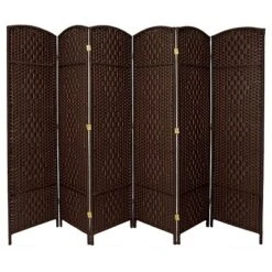 7 Ft. Tall Diamond Weave Room Divider 6 Panels - Oriental Furniture -Lush Living Store GUEST e481a899 9875 4992 a7f8 8749c3c767b8